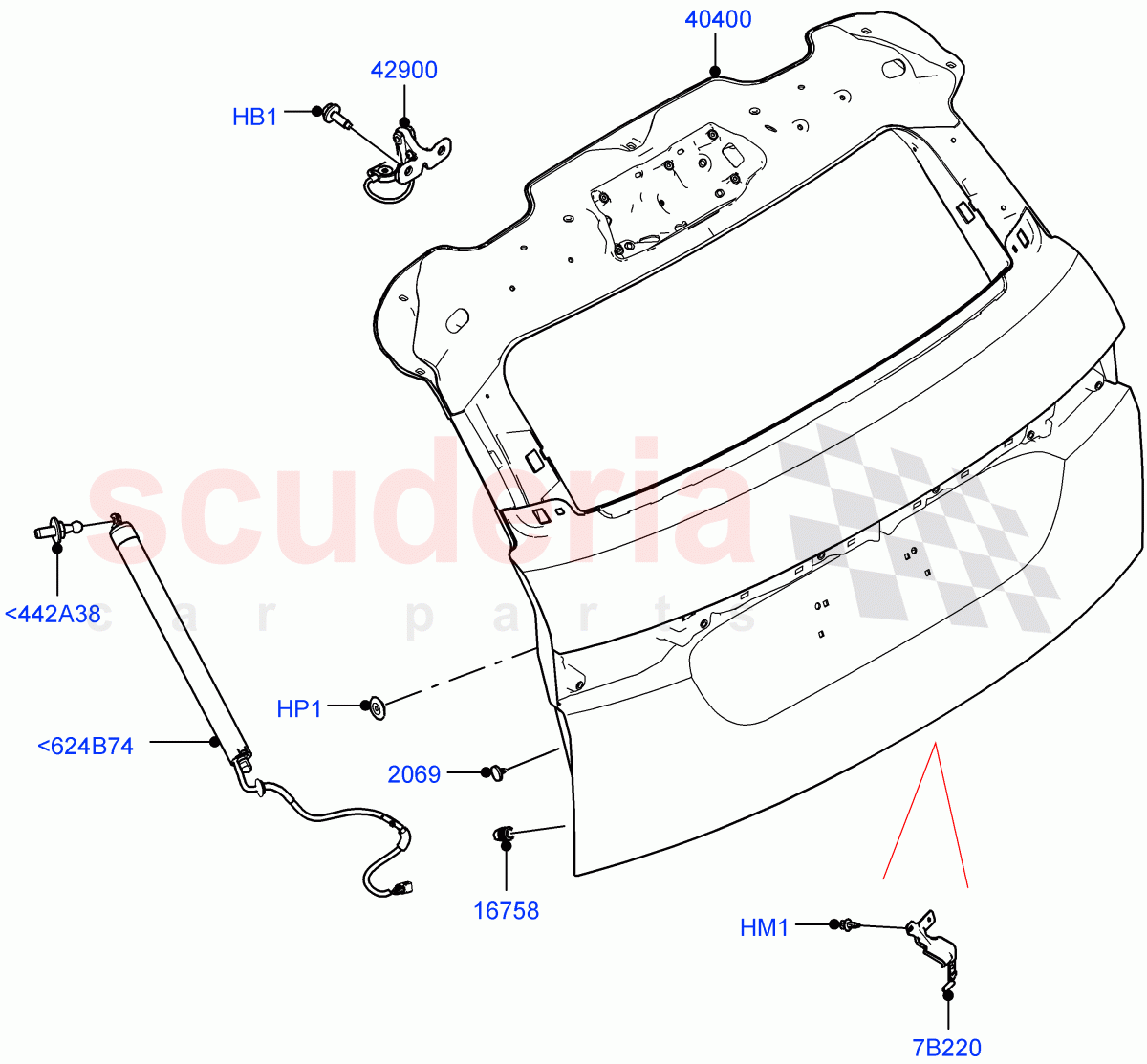 Luggage Compartment Door (Door And Fixings) (Changsu (China)) of Land Rover Land Rover Range Rover Evoque (2019+) [2.0 Turbo Petrol AJ200P]