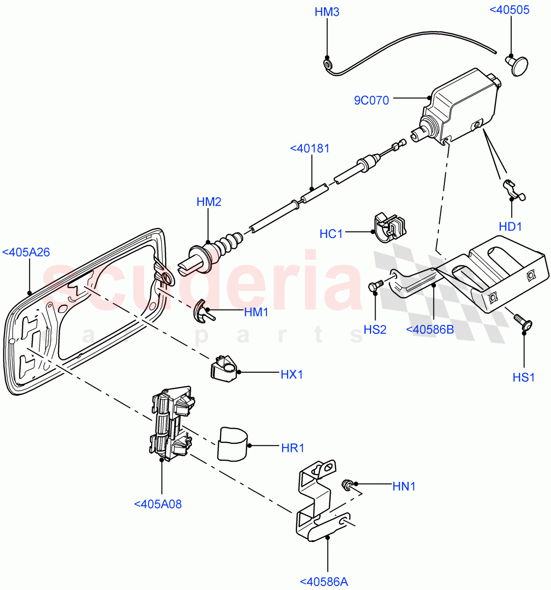 Fuel Tank Filler Door And Controls ((V) FROMAA000001) of Land Rover Land Rover Range Rover (2010-2012) [3.6 V8 32V DOHC EFI Diesel]