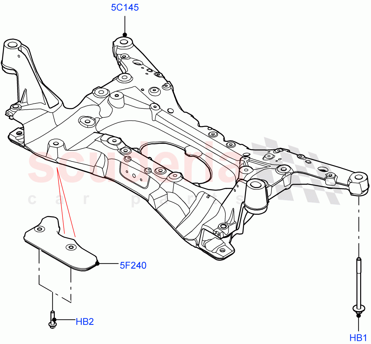 Front Cross Member & Stabilizer Bar (Crossmember) (Changsu (China)) of Land Rover Land Rover Range Rover Evoque (2019+) [2.0 Turbo Petrol AJ200P]