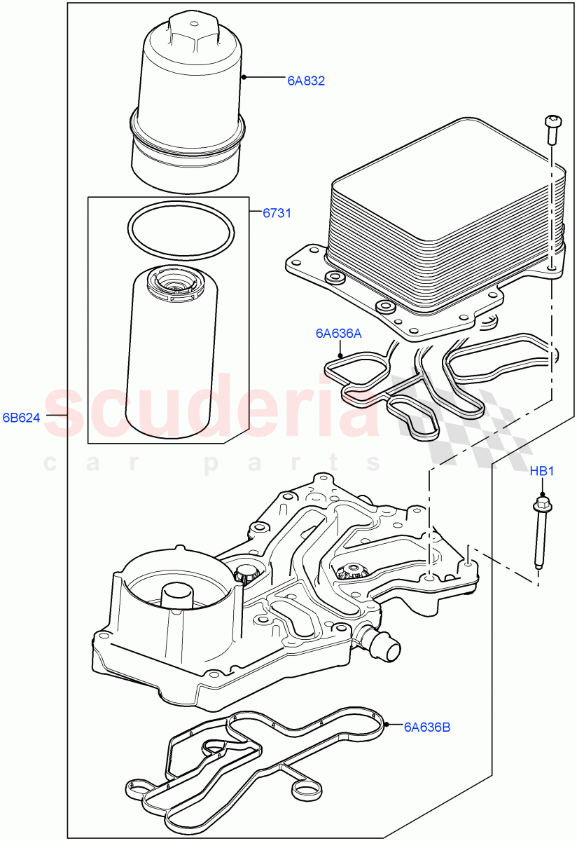 Oil Cooler And Filter (4.4L DOHC DITC V8 Diesel) ((V) FROMBA000001) of Land Rover Land Rover Range Rover (2010-2012) [4.4 DOHC Diesel V8 DITC]