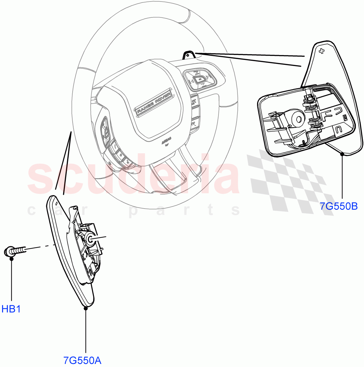 Gear Change-Automatic Transmission (Steering Wheel) (9 Speed Auto AWD, Changsu (China)) ((V) FROMEG000001) of Land Rover Land Rover Discovery Sport (2015+) [2.0 Turbo Petrol GTDI]