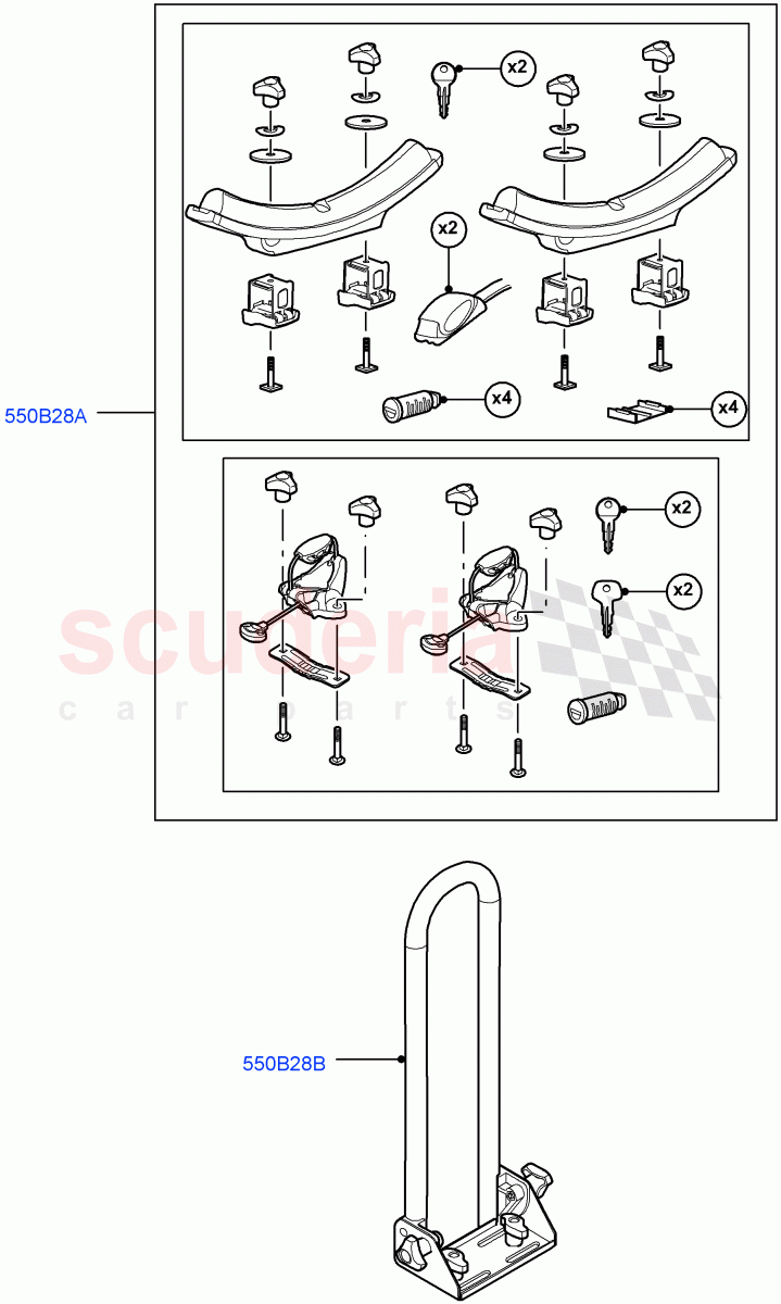 Carriers & Boxes (Canoe Carrier) of Land Rover Land Rover Range Rover Velar (2017+) [2.0 Turbo Petrol AJ200P]