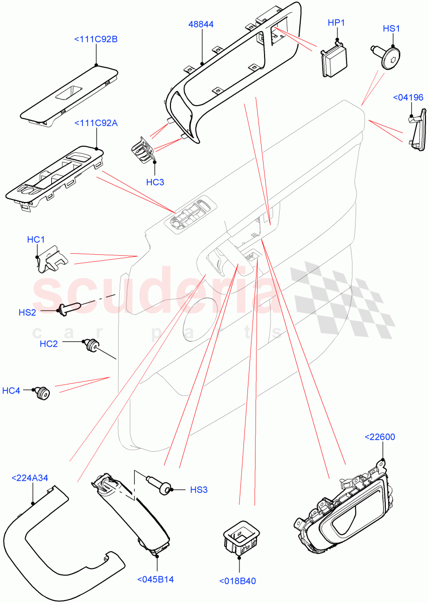 Front Door Trim Installation(Changsu (China))((V)FROMFG000001,(V)TOKG446856) of Land Rover Land Rover Discovery Sport (2015+) [2.0 Turbo Diesel AJ21D4]