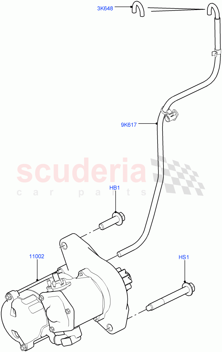 Starter Motor(3.0L DOHC GDI SC V6 PETROL,Standard Electric Starter Motor)((V)FROMEA000001) of Land Rover Land Rover Range Rover Sport (2014+) [3.0 DOHC GDI SC V6 Petrol]