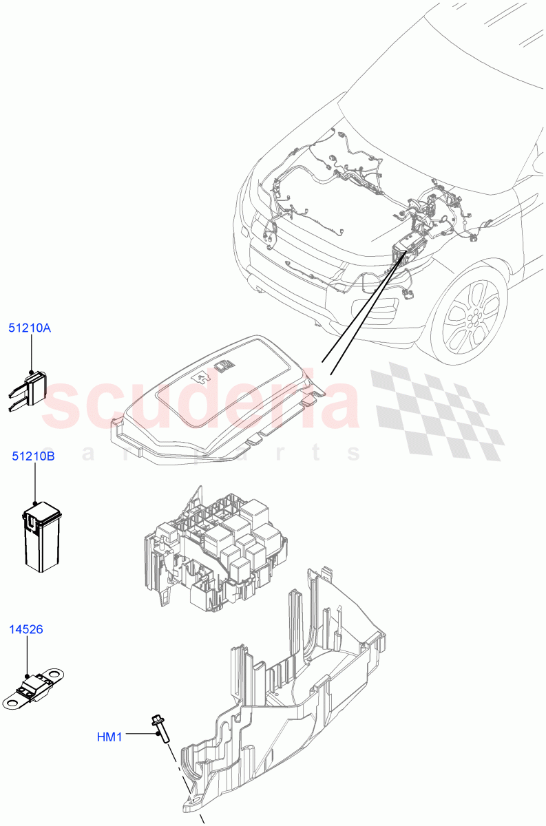 Fuses, Holders And Circuit Breakers (Engine Compartment) (Changsu (China)) ((V) FROMEG000001) of Land Rover Land Rover Range Rover Evoque (2012-2018) [2.0 Turbo Petrol GTDI]