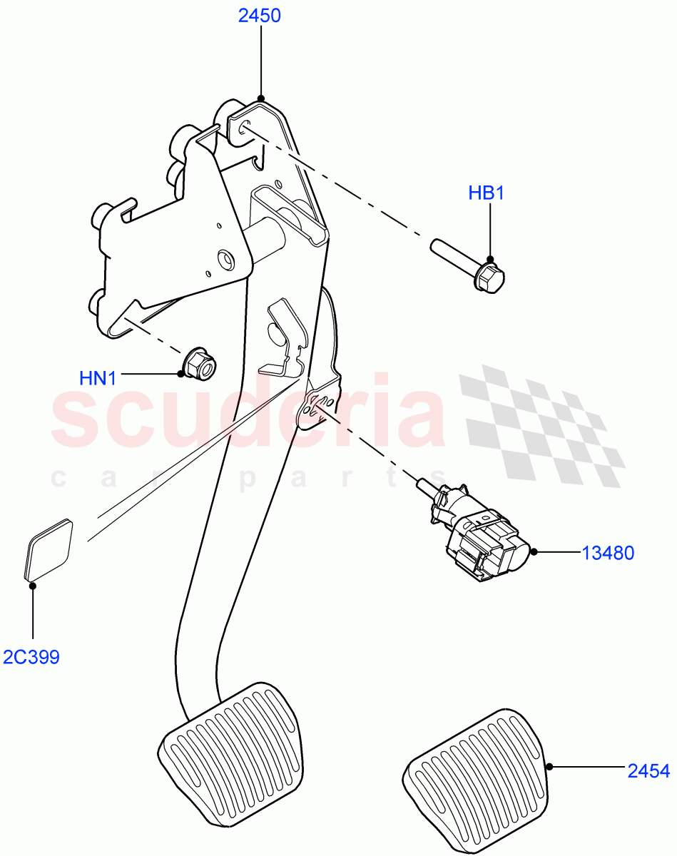 Brake And Clutch Controls(With Petrol Engines) of Land Rover Land Rover Range Rover Sport (2014+) [2.0 Turbo Petrol AJ200P]