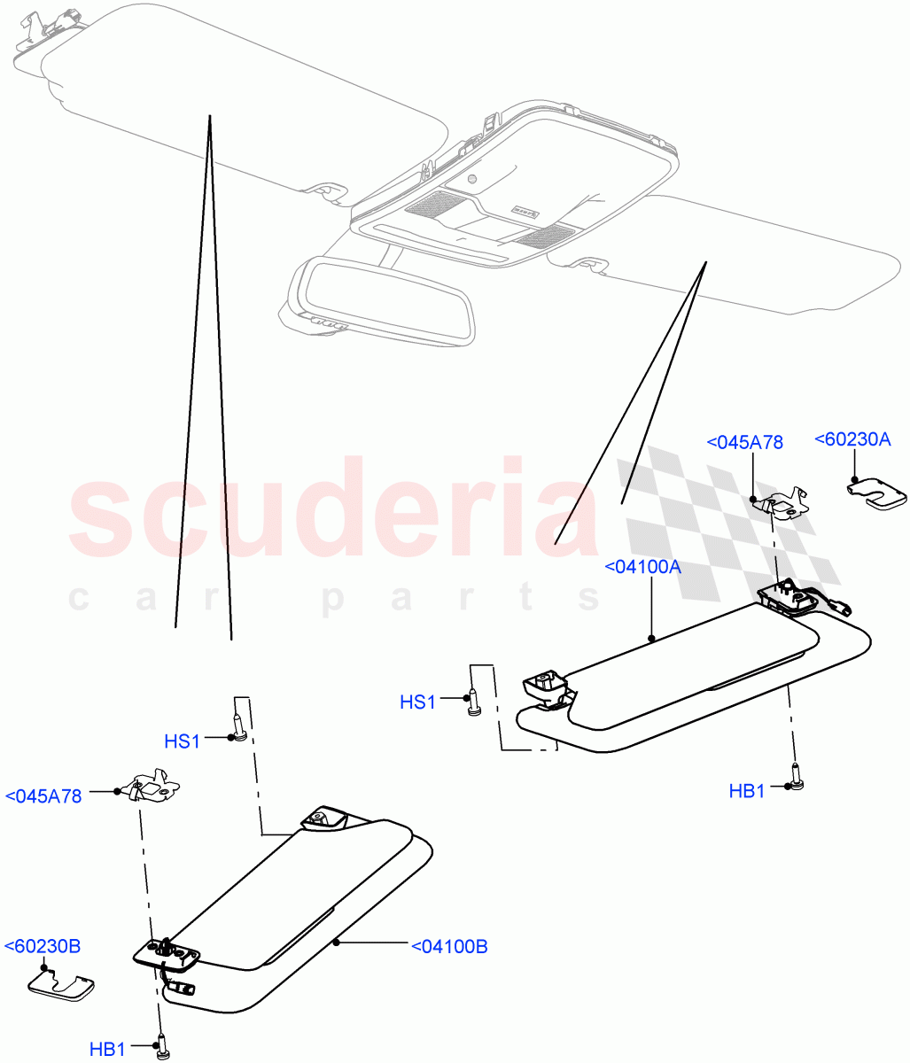 Headlining And Sun Visors (Interior Trim - Alston, Interior Trim - Alston Patterned) of Land Rover Land Rover Range Rover (2012-2021) [4.4 DOHC Diesel V8 DITC]
