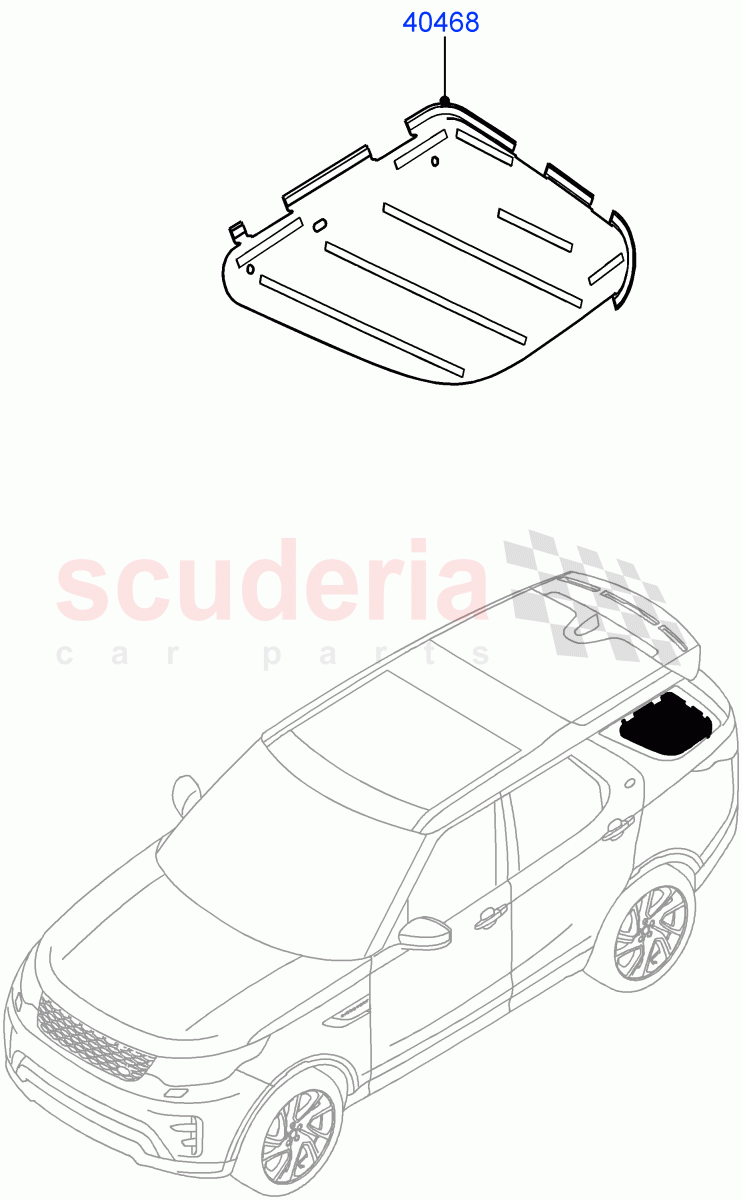 Quarter Windows(Commercial, Solihull Plant Build)(Version - Commercial,With 2 Seat Configuration)((V)FROMJA000001) of Land Rover Land Rover Discovery 5 (2017+) [3.0 I6 Turbo Petrol AJ20P6]