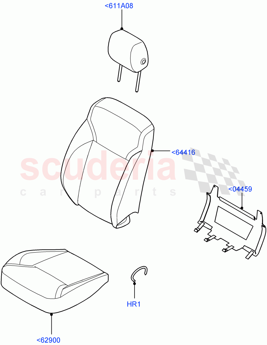 Front Seat Covers(Nitra Plant Build)(Teleto Twill Technical Textile,With 5 Seat Configuration,With 7 Seat Configuration)((V)FROMM2000001) of Land Rover Land Rover Discovery 5 (2017+) [2.0 Turbo Diesel]