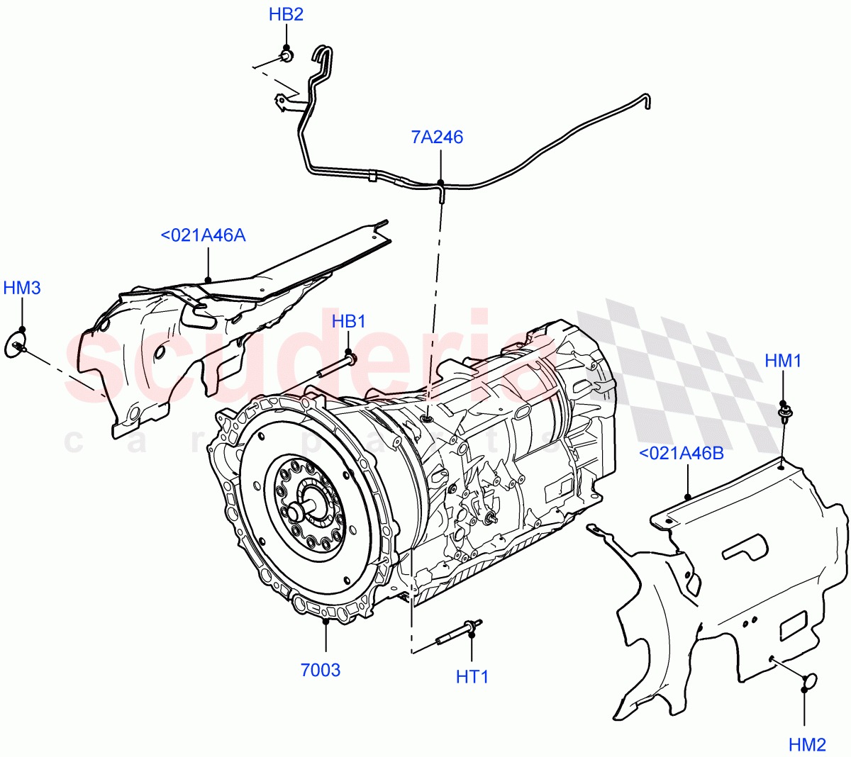 Auto Trans Assy & Speedometer Drive(Solihull Plant Build)(2.0L I4 DSL HIGH DOHC AJ200,8 Speed Auto Trans ZF 8HP70 4WD)((V)FROMAA000001) of Land Rover Land Rover Range Rover Sport (2014+) [3.0 I6 Turbo Diesel AJ20D6]