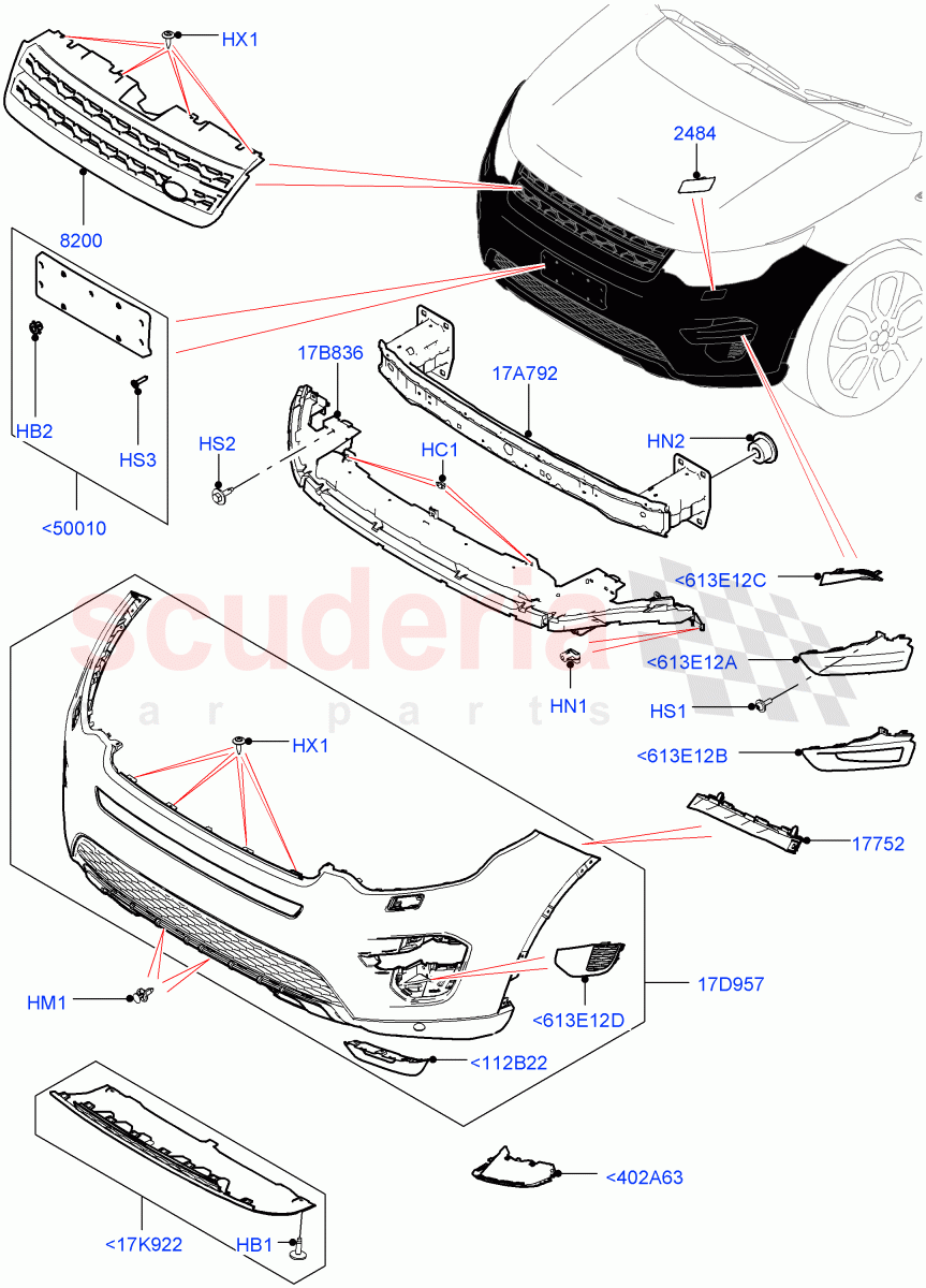 Radiator Grille And Front Bumper(Itatiaia (Brazil))((V)FROMGT000001) of Land Rover Land Rover Discovery Sport (2015+) [2.0 Turbo Diesel]