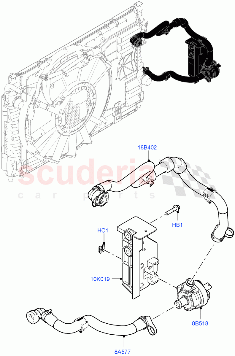 Water Pump (Auxiliary Water Pump Assembly) (1.5L AJ20P3 Petrol High, Halewood (UK)) ((V) FROMMH000001) of Land Rover Land Rover Discovery Sport (2015+) [1.5 I3 Turbo Petrol AJ20P3]