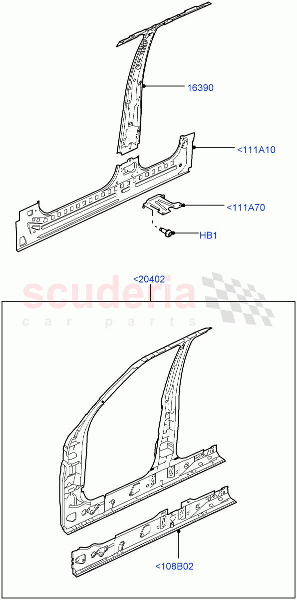 Side Panels - Inner (Front) ((V) TO9A999999) of Land Rover Land Rover Range Rover Sport (2005-2009) [4.4 AJ Petrol V8]
