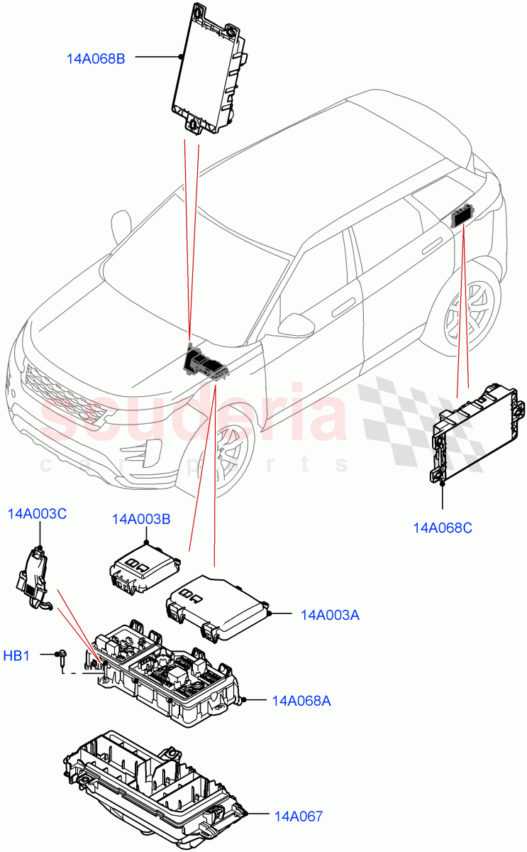 Fuses, Holders And Circuit Breakers (Passenger Compartment) (Halewood (UK)) of Land Rover Land Rover Range Rover Evoque (2019+) [1.5 I3 Turbo Petrol AJ20P3]