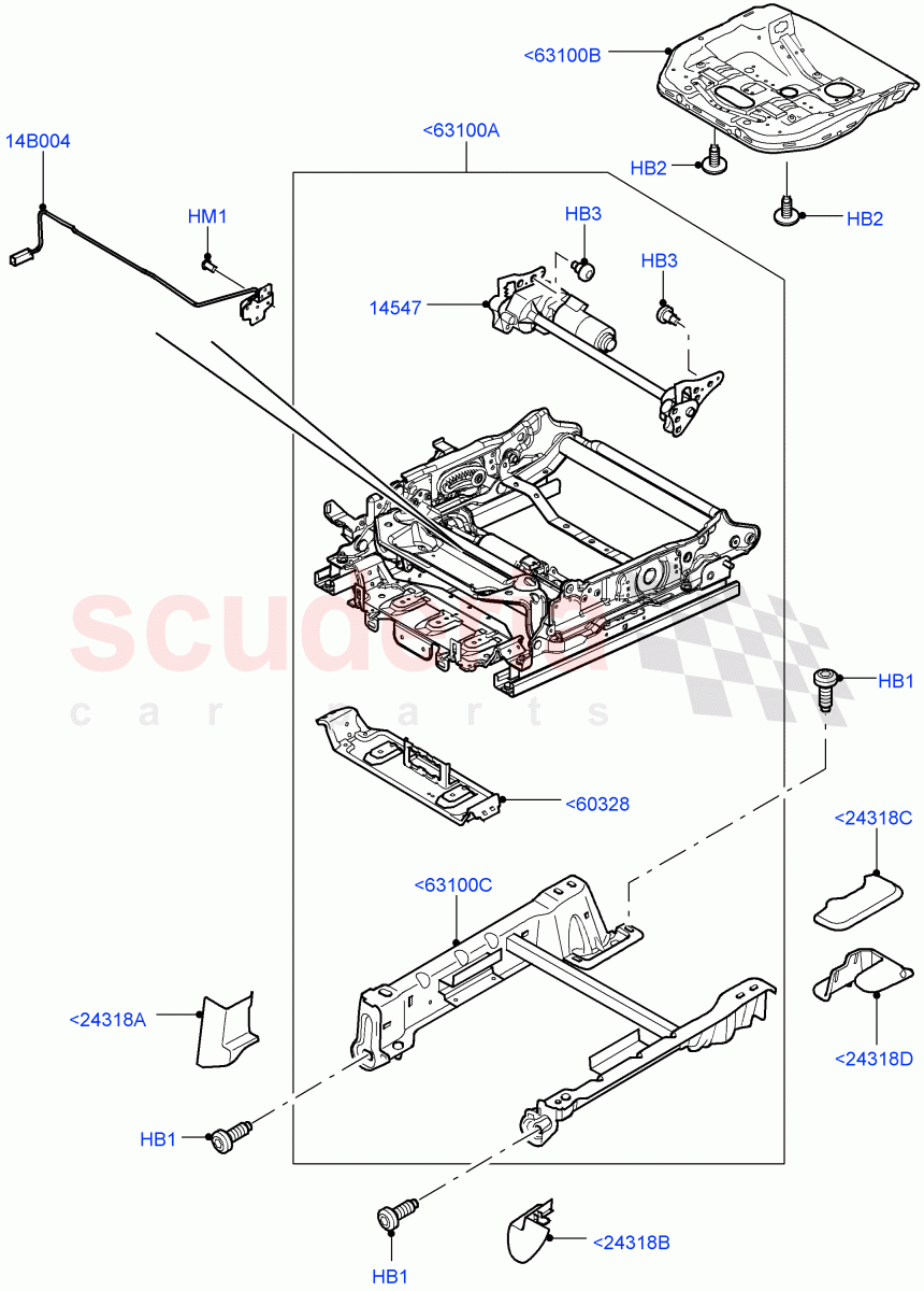 Front Seat Base (Drv/Pass Electric Front Seat Adjust) ((V) FROMAA000001) of Land Rover Land Rover Range Rover Sport (2010-2013) [5.0 OHC SGDI NA V8 Petrol]