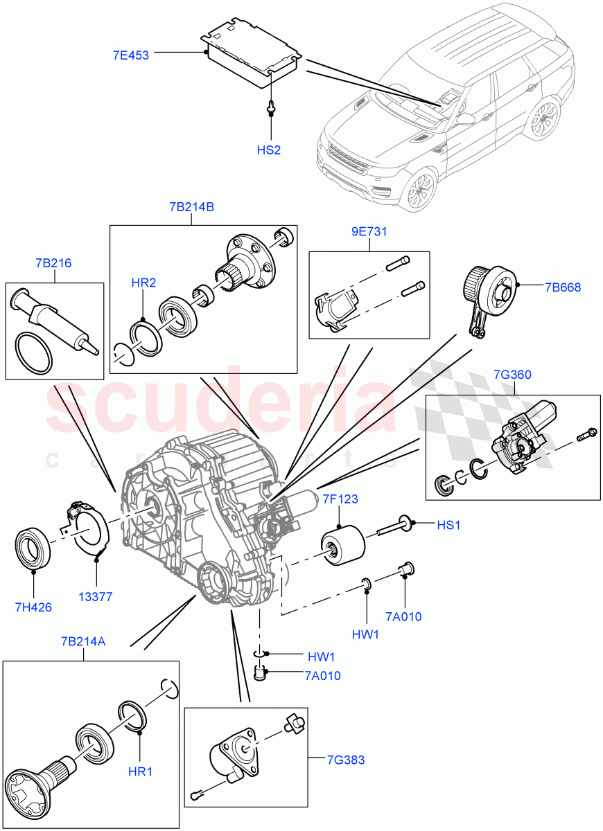 Transfer Drive Components(8 Speed Auto Trans ZF 8HP70 HEV 4WD,With 2 Spd Trans Case With Ctl Trac,8 Speed Auto Trans ZF 8HP70 4WD,8 Speed Auto Trans ZF 8HP45)((V)TOGA999999) of Land Rover Land Rover Range Rover Sport (2014+) [3.0 I6 Turbo Diesel AJ20D6]