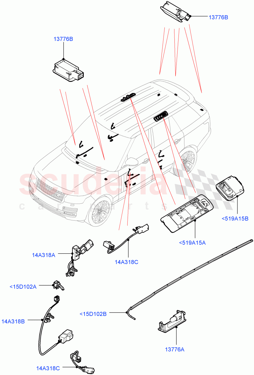 Interior Lamps(Tailgate, Door - Front/Rear) of Land Rover Land Rover Range Rover (2012-2021) [3.0 I6 Turbo Petrol AJ20P6]