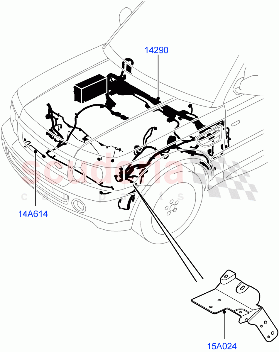 Electrical Wiring - Engine And Dash (Engine Compartment) ((V) FROMCA000001) of Land Rover Land Rover Range Rover Sport (2010-2013) [5.0 OHC SGDI SC V8 Petrol]