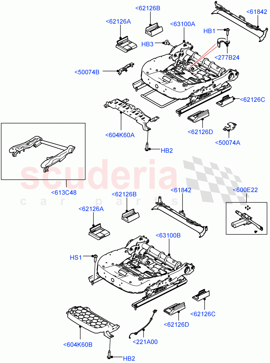 Front Seat Base (Short Wheelbase) of Land Rover Land Rover Defender (2020+) [2.0 Turbo Diesel]