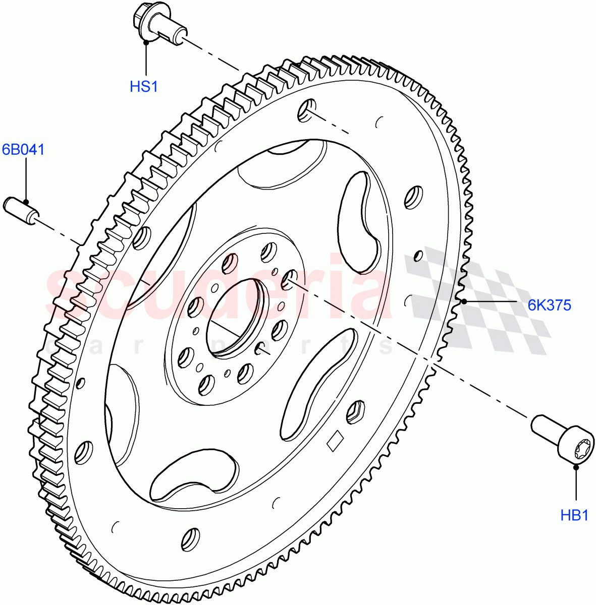 Flywheel(3.0L AJ20D6 Diesel High) of Land Rover Land Rover Range Rover (2022+) [3.0 I6 Turbo Diesel AJ20D6]