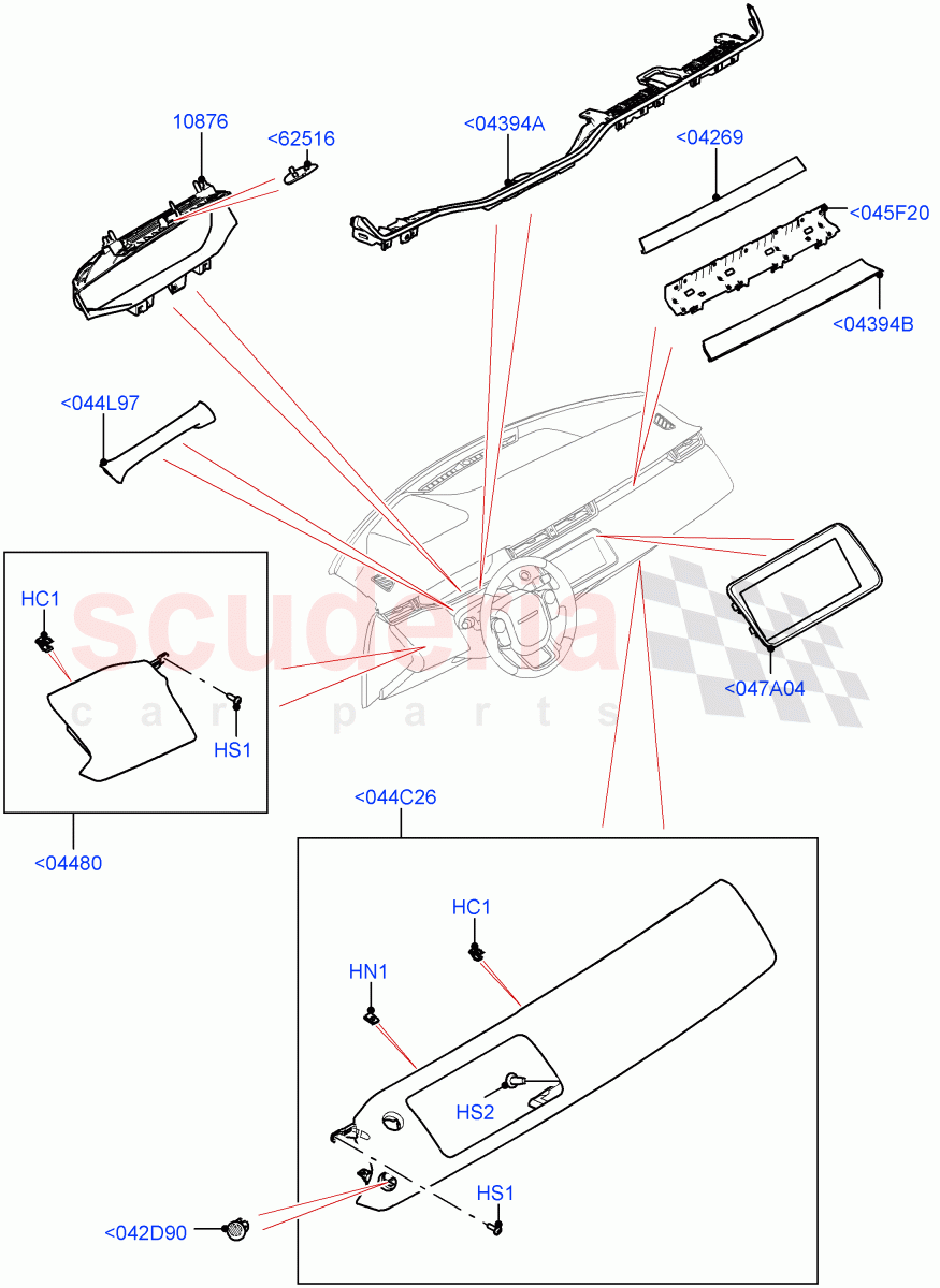 Instrument Panel (External Components, Centre) (Changsu (China)) of Land Rover Land Rover Range Rover Evoque (2019+) [2.0 Turbo Petrol AJ200P]