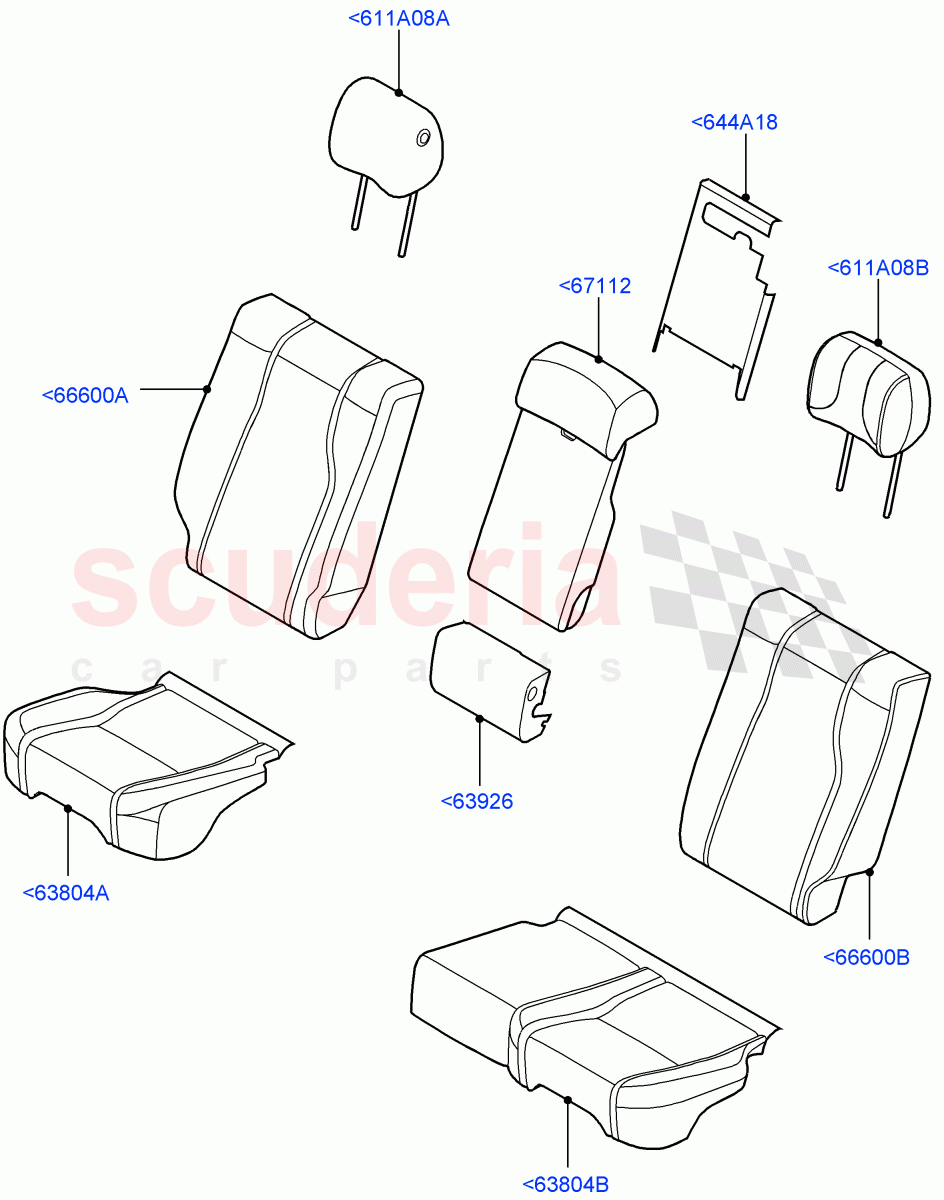 Rear Seat Covers(Semi Aniline Leather Perf,With 60/40 Power Fold Thru Rr Seat)((V)TOHA999999) of Land Rover Land Rover Range Rover (2012-2021) [2.0 Turbo Petrol AJ200P]