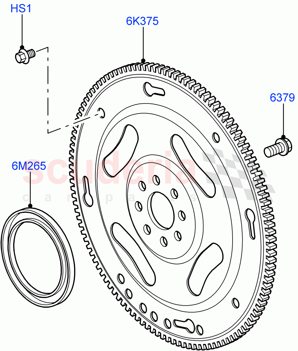 Flywheel(Solihull Plant Build)(3.0 V6 Diesel)((V)FROMAA000001) of Land Rover Land Rover Discovery 5 (2017+) [3.0 Diesel 24V DOHC TC]