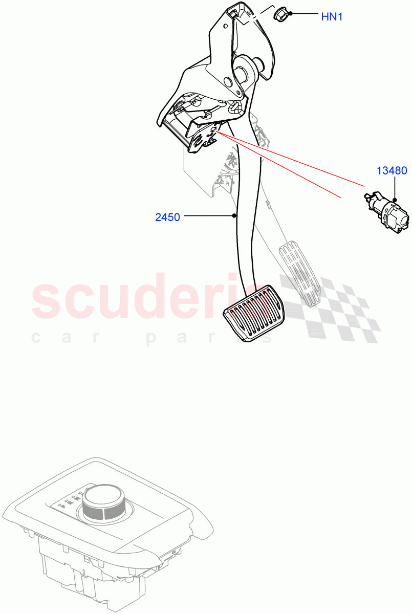 Brake And Clutch Controls (8 Speed Automatic Trans 8G30, Changsu (China)) ((V) FROMKG006088, (V) TOMG575834) of Land Rover Land Rover Range Rover Evoque (2019+) [2.0 Turbo Diesel]
