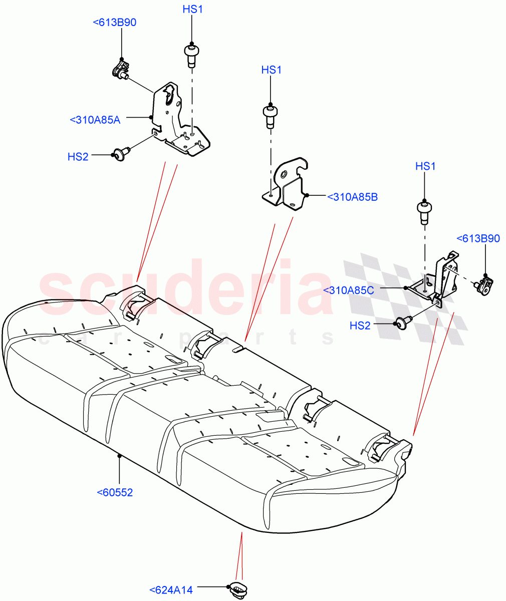 Rear Seat Base(Halewood (UK)) of Land Rover Land Rover Range Rover Evoque (2019+) [2.0 Turbo Diesel AJ21D4]