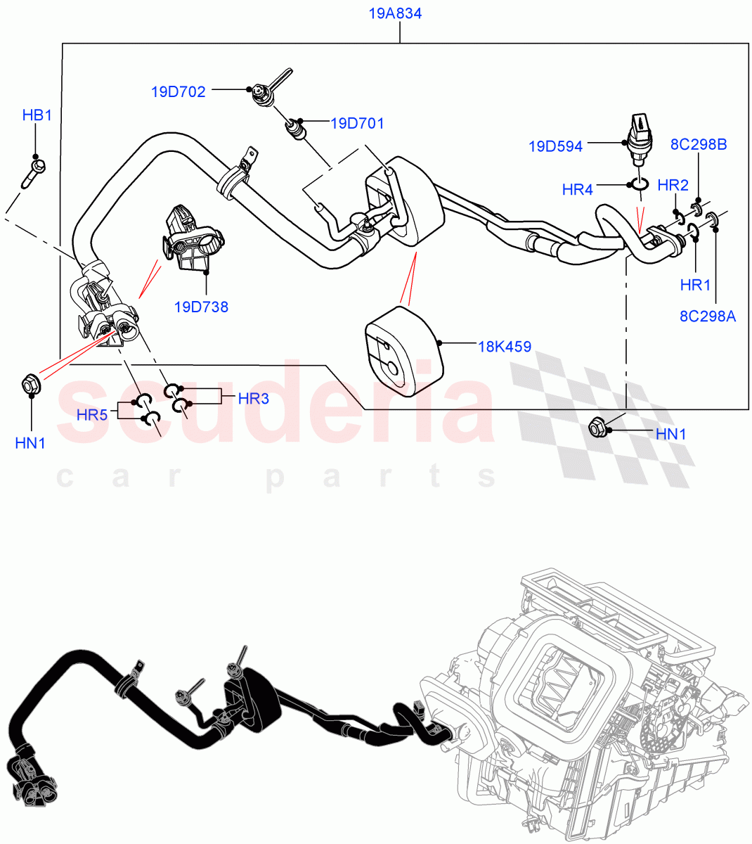 Air Conditioning System(Halewood (UK),Less Chiller Unit,Air Con Refrigerant-HF01234YF)((V)TOFH999999) of Land Rover Land Rover Discovery Sport (2015+) [2.0 Turbo Petrol GTDI]