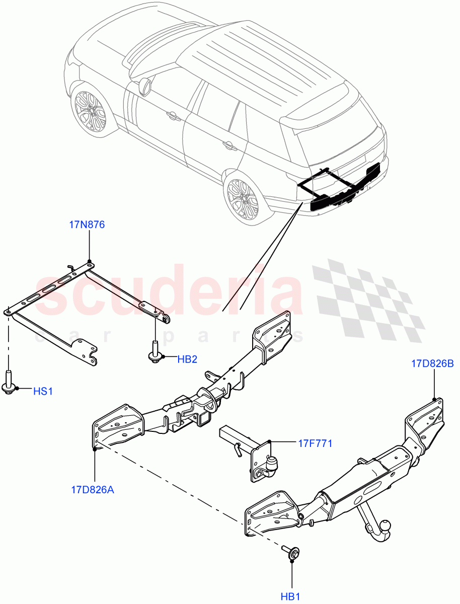 Tow Bar of Land Rover Land Rover Range Rover (2012-2021) [3.0 I6 Turbo Diesel AJ20D6]