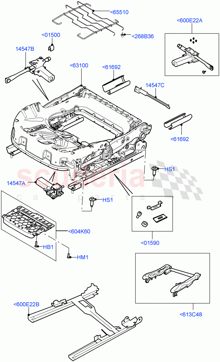 Front Seat Base (Electric Front Seat Adj Non-Memory, Halewood (UK), Seat - Standard, Electric Front Seat Adj Drv Memory, Driver/Pass Elec Fr Seat Adj/Memory) of Land Rover Land Rover Range Rover Evoque (2012-2018) [2.0 Turbo Diesel]
