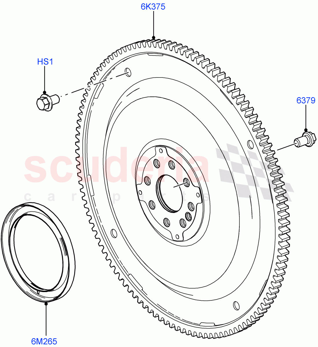 Flywheel(3.6L V8 32V DOHC EFi Diesel Lion)((V)FROMAA000001) of Land Rover Land Rover Range Rover Sport (2010-2013) [3.6 V8 32V DOHC EFI Diesel]