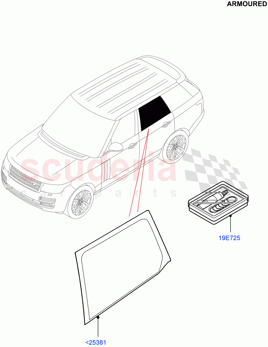 Rear Door Glass And Window Controls (Armoured) ((V) FROMEA000001) of Land Rover Land Rover Range Rover (2012-2021) [4.4 DOHC Diesel V8 DITC]