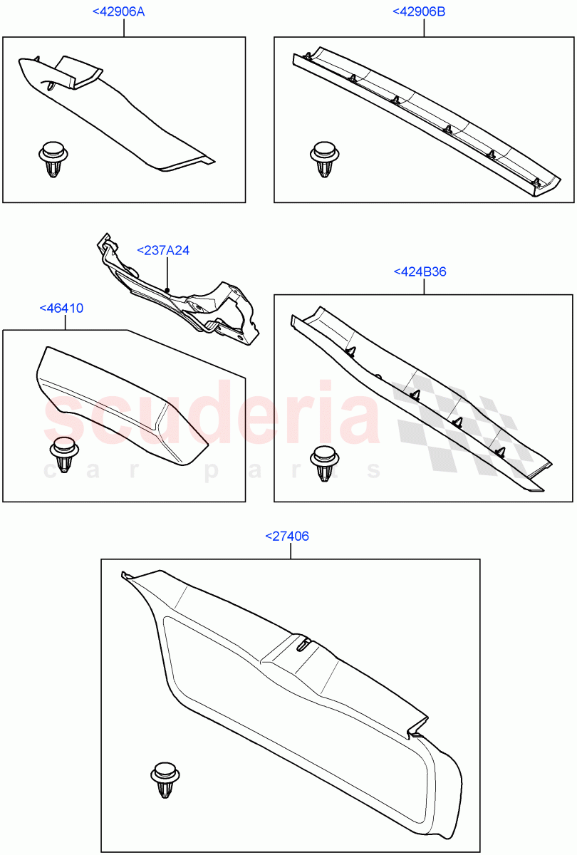 Back Door/Tailgate Trim Panels ((V) TO9A999999) of Land Rover Land Rover Range Rover Sport (2005-2009) [4.2 Petrol V8 Supercharged]