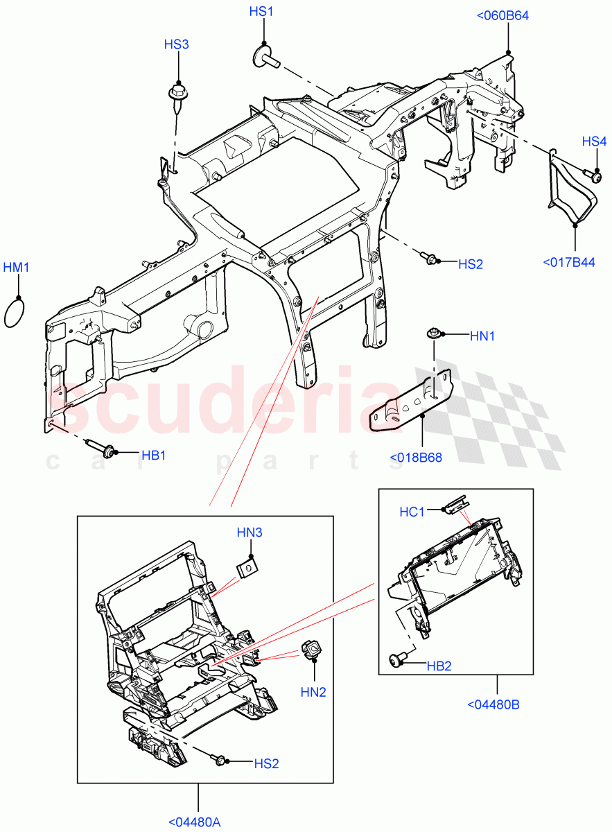 Instrument Panel(Internal Components, Solihull Plant Build)((V)FROMHA000001) of Land Rover Land Rover Discovery 5 (2017+) [3.0 DOHC GDI SC V6 Petrol]