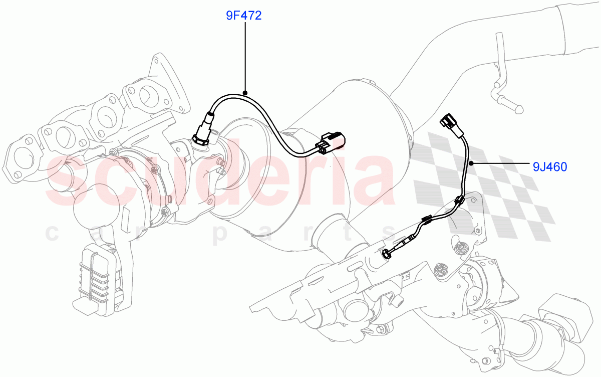 Exhaust System (Exhaust System Sensors) (4.4L DOHC DITC V8 Diesel, Euro Stage 4 Emissions) ((V) FROMGA000001) of Land Rover Land Rover Range Rover (2012-2021) [4.4 DOHC Diesel V8 DITC]