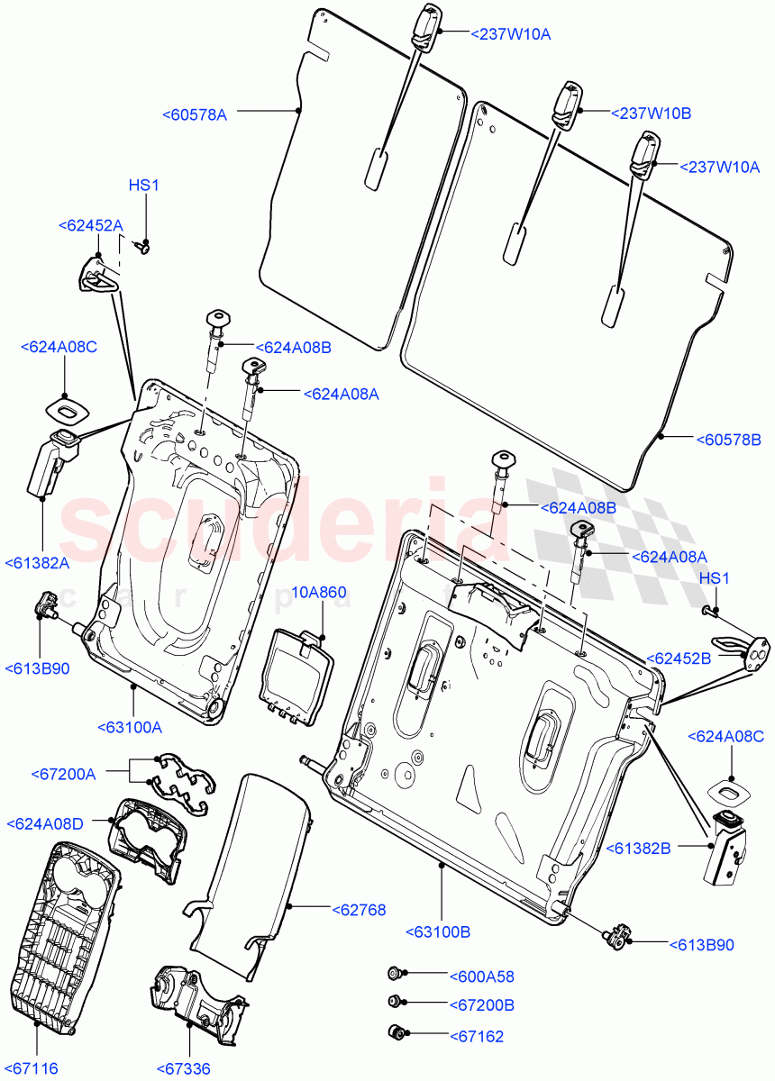 Rear Seat Back (Changsu (China), With 60/40 Split - Folding Rr Seat) ((V) FROMFG000001) of Land Rover Land Rover Discovery Sport (2015+) [2.0 Turbo Petrol GTDI]