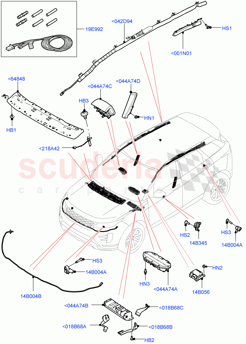 Airbag System(Itatiaia (Brazil)) of Land Rover Land Rover Range Rover Evoque (2019+) [2.0 Turbo Diesel AJ21D4]