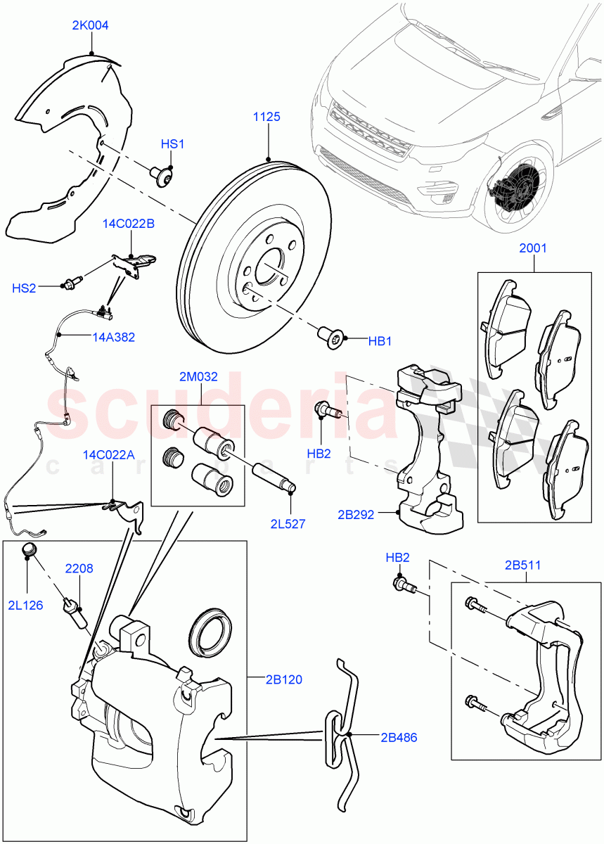 Front Brake Discs And Calipers (Changsu (China)) ((V) FROMFG000001) of Land Rover Land Rover Discovery Sport (2015+) [2.0 Turbo Petrol GTDI]
