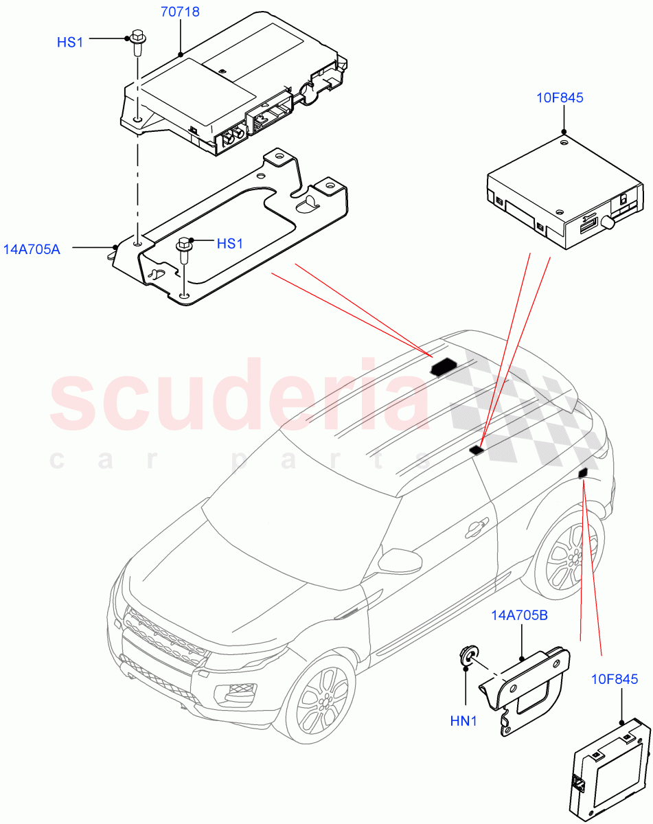 Telematics (Telematics Control Unit) (Changsu (China)) ((V) FROMEG000001) of Land Rover Land Rover Range Rover Evoque (2012-2018) [2.2 Single Turbo Diesel]