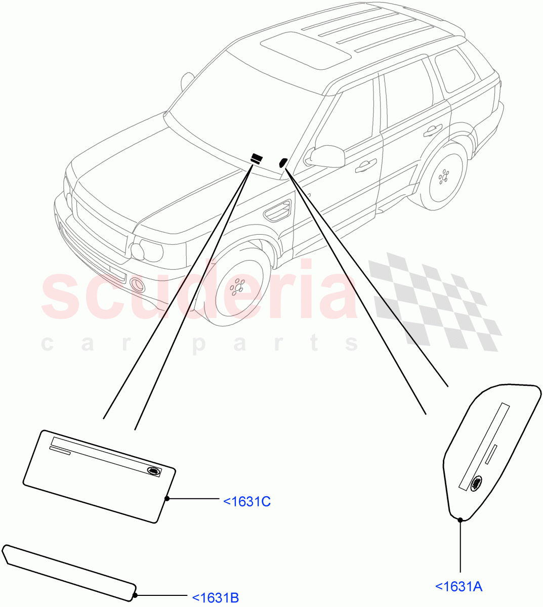 Labels(Windscreen)((V)FROMAA000001) of Land Rover Land Rover Range Rover Sport (2010-2013) [3.0 Diesel 24V DOHC TC]