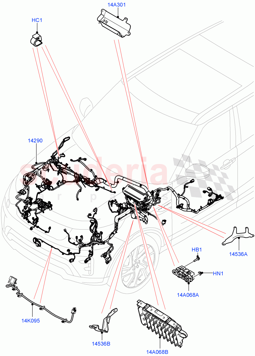 Engine Bay Harness(Nitra Plant Build)((V)FROMK2000001) of Land Rover Land Rover Discovery 5 (2017+) [3.0 Diesel 24V DOHC TC]