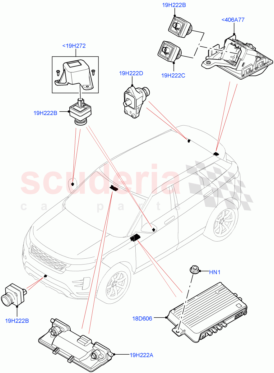 Camera Equipment (Halewood (UK)) ((V) TOLH999999) of Land Rover Land Rover Range Rover Evoque (2019+) [2.0 Turbo Diesel]