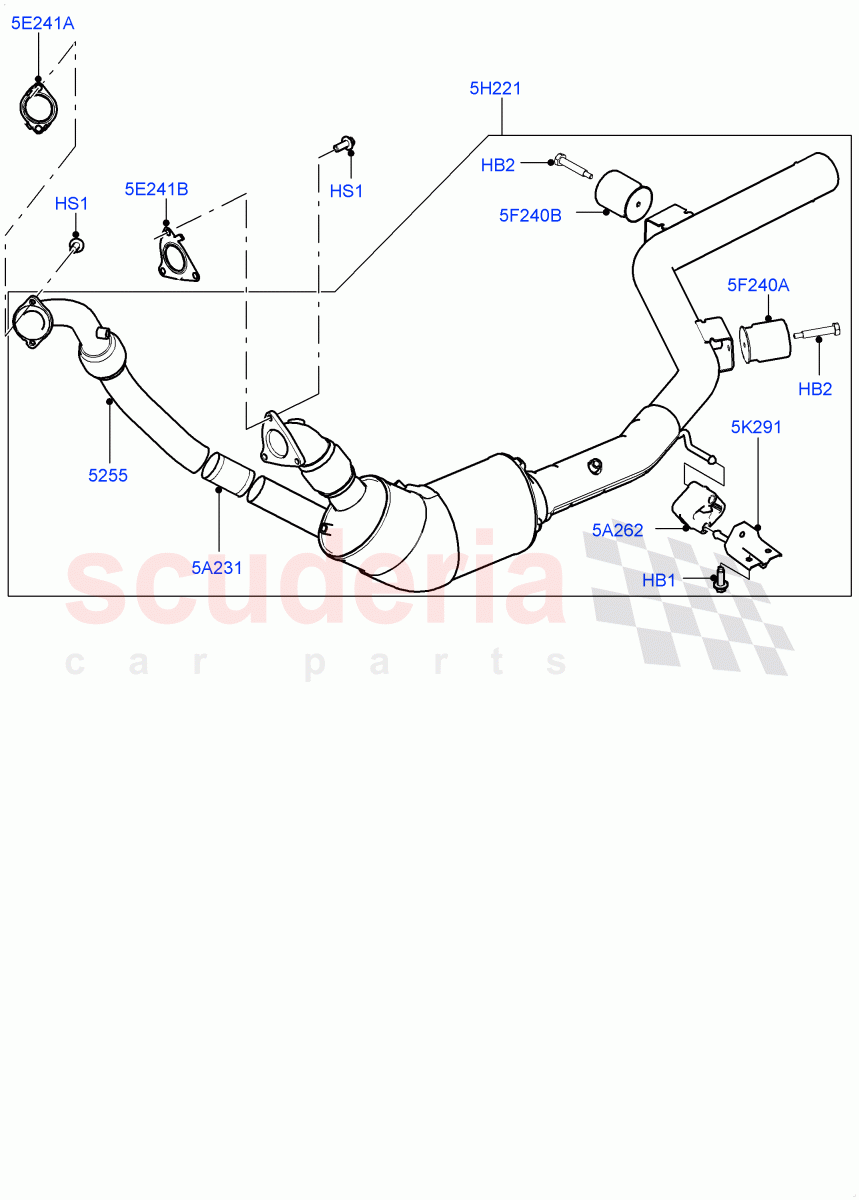 Front Exhaust System (3.0L 24V V6 Turbo Diesel Std Flow, Euro Stage 4 Emissions, 3.0 V6 Diesel Electric Hybrid Eng) of Land Rover Land Rover Range Rover Sport (2014+) [3.0 Diesel 24V DOHC TC]