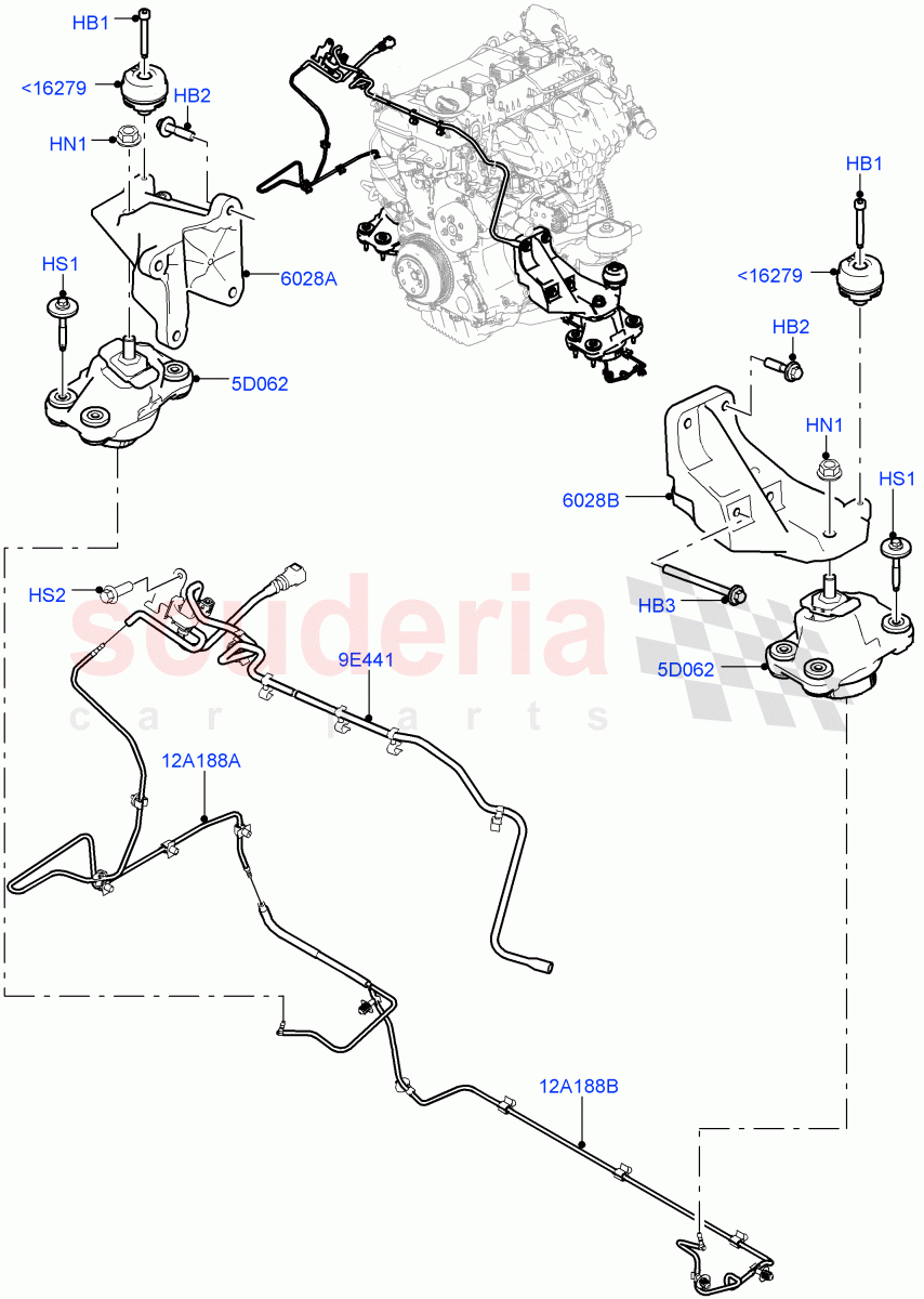 Engine Mounting(2.0L 16V TIVCT T/C 240PS Petrol)((V)FROMFA000001) of Land Rover Land Rover Range Rover Sport (2014+) [4.4 DOHC Diesel V8 DITC]