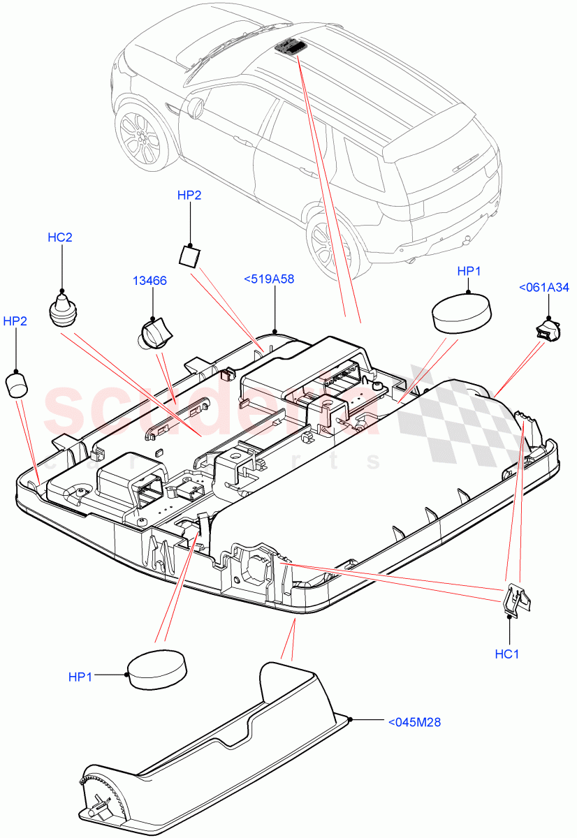 Console - Overhead(Halewood (UK)) of Land Rover Land Rover Discovery Sport (2015+) [2.0 Turbo Diesel AJ21D4]