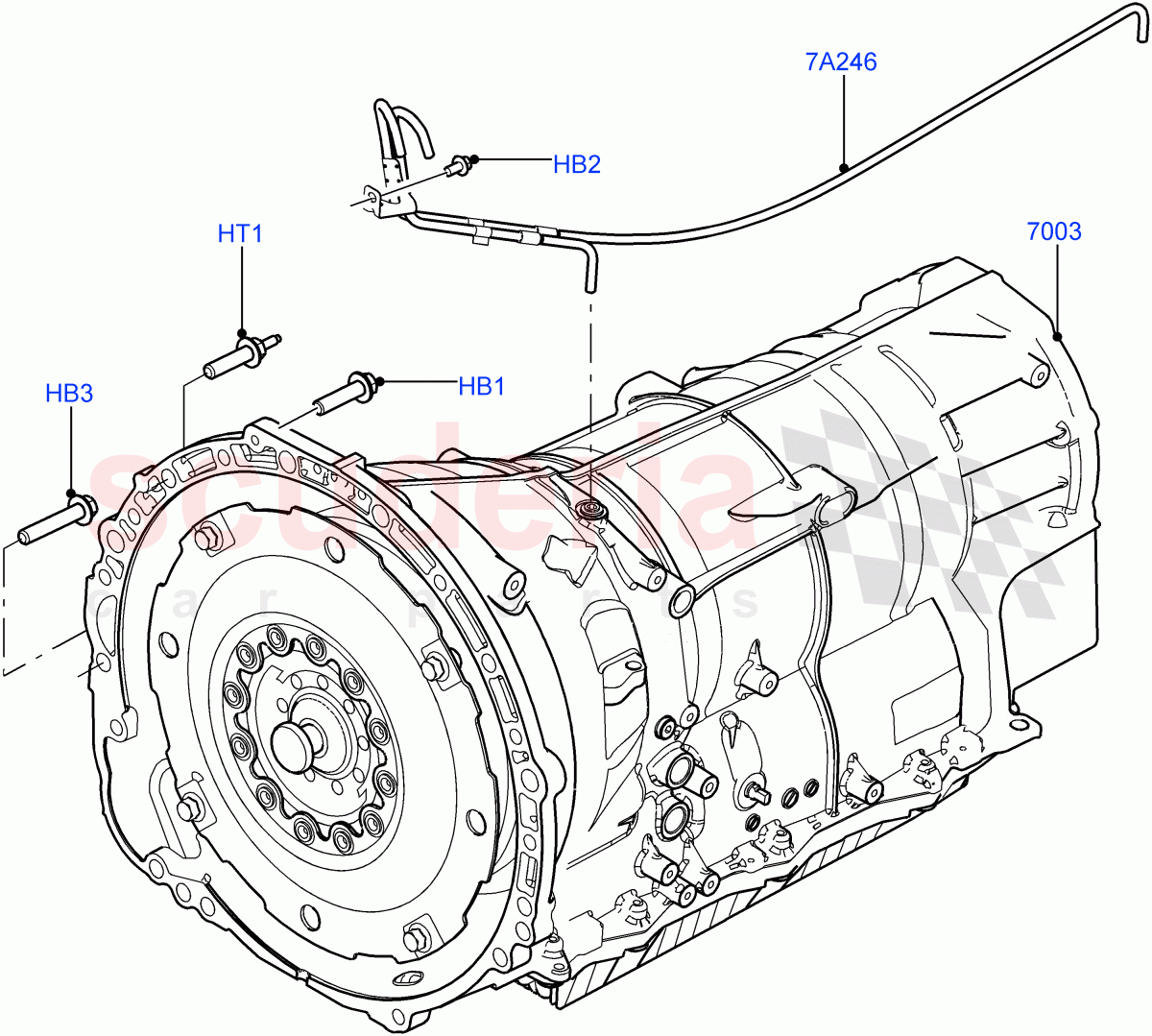 Auto Trans Assy & Speedometer Drive (3.0 V6 Diesel, 8 Speed Auto Trans ZF 8HP70 4WD) ((V) FROMCA000001) of Land Rover Land Rover Range Rover Sport (2010-2013) [3.0 Diesel 24V DOHC TC]
