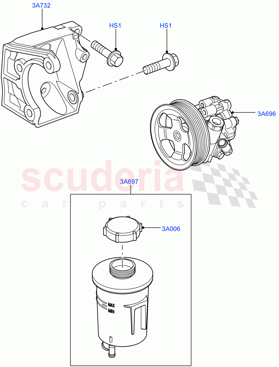 Power Steering Pump Mounting (3.0L 24V DOHC V6 TC Diesel) ((V) FROMAA000001) of Land Rover Land Rover Range Rover Sport (2010-2013) [5.0 OHC SGDI SC V8 Petrol]