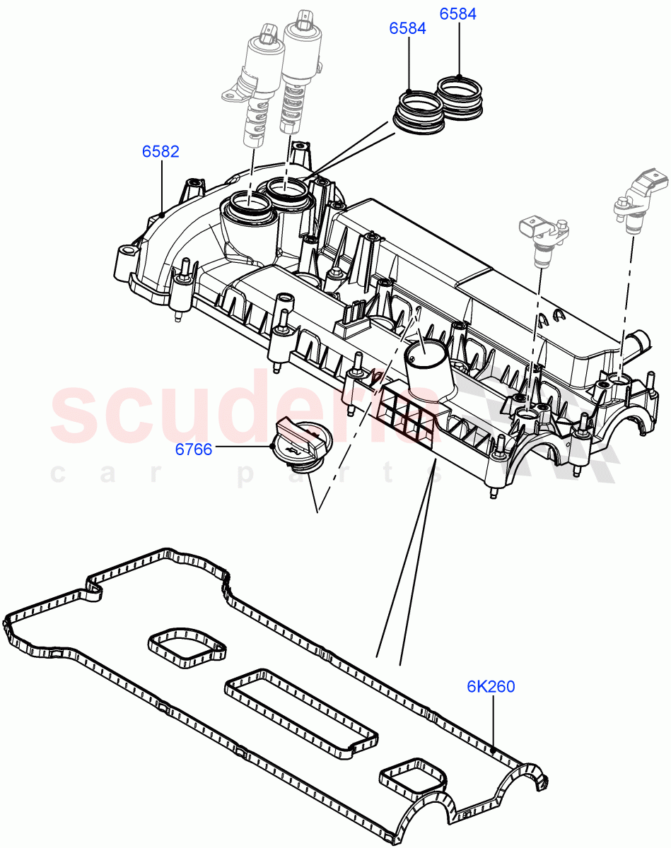 Cylinder Head Cover(2.0L 16V TIVCT T/C 240PS Petrol,Itatiaia (Brazil))((V)FROMGT000001) of Land Rover Land Rover Discovery Sport (2015+) [2.0 Turbo Petrol GTDI]